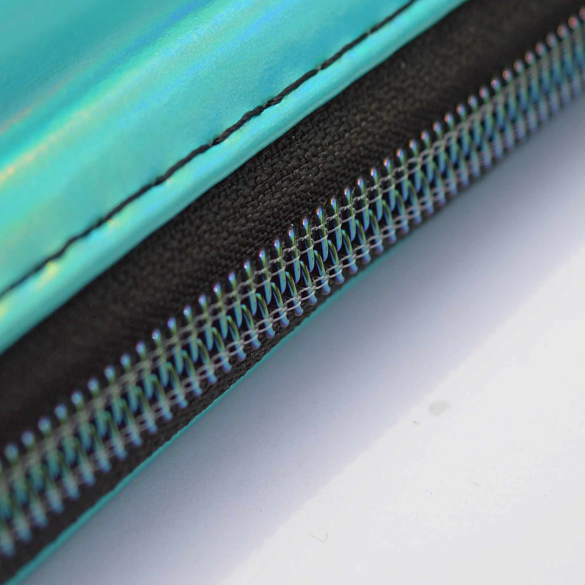 Blue Holographic Wristlet