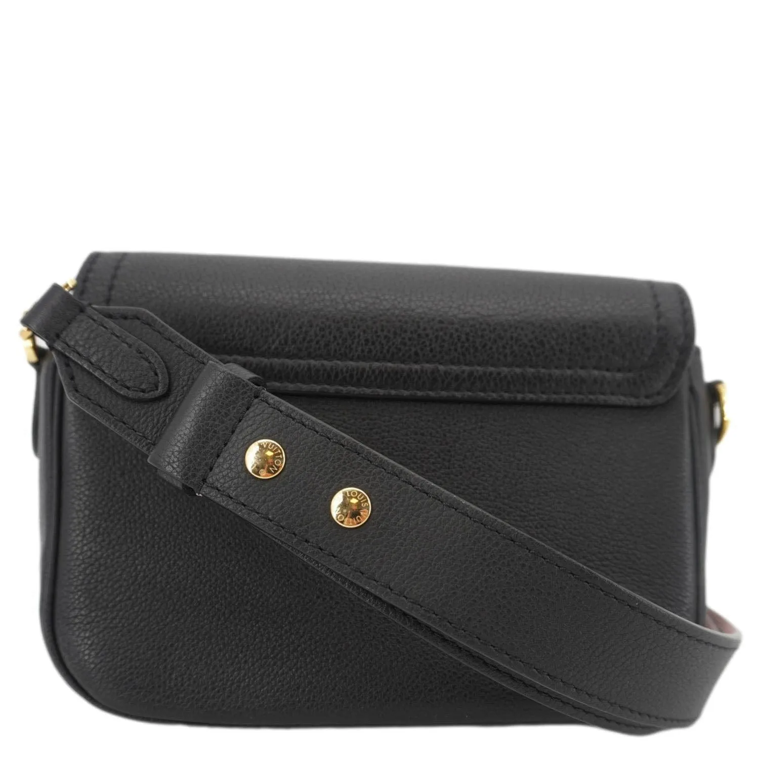 LOUIS VUITTON Lockme Tender Calfskin Leather Shoulder Bag Black