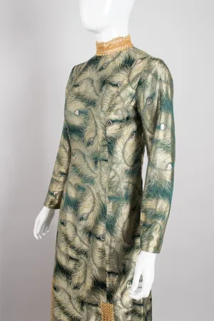 Metallic Brocade Peacock Dress