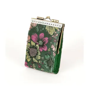 Pink Floral Brocade Card Holder